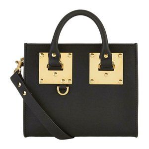 Sophie Hulme ‘Albion Box’ Mini Crossbody Black Leather Gold Hardware
